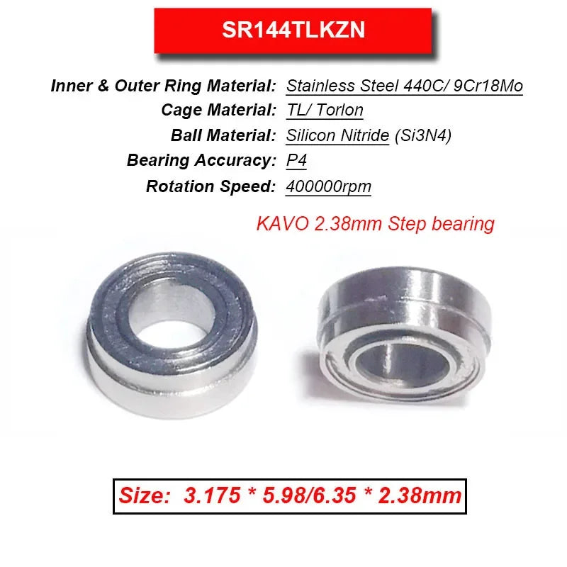 Dentistry Supplies & Equipment High Speed Ceramic Bearing Top Grade (Picture of bearing size 3.175 * 5.98/6.35 * 2.38 mm)