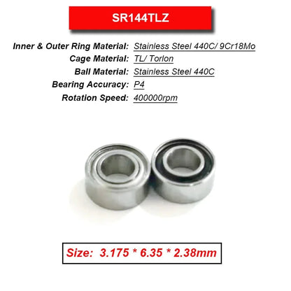 Dentistry Supplies & Equipment High Speed Ceramic Bearing Top Grade (Picture of bearing size 3.175 * 6.35 * 2.38 mm)