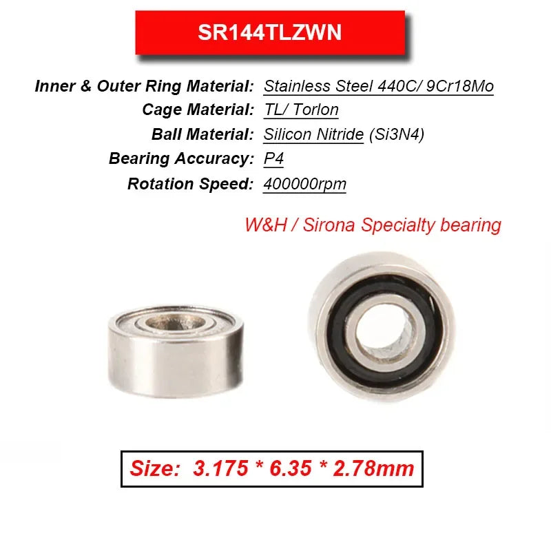 Dentistry Supplies & Equipment High Speed Ceramic Bearing Top Grade (Picture of bearing size 3.175 * 6.35 * 2.78 mm)