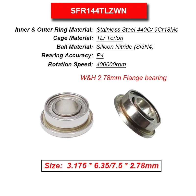 Dentistry Supplies & Equipment High Speed Ceramic Bearing Top Grade (Picture of bearing size 3.175 * 6.35/7.5 * 2.78 mm)