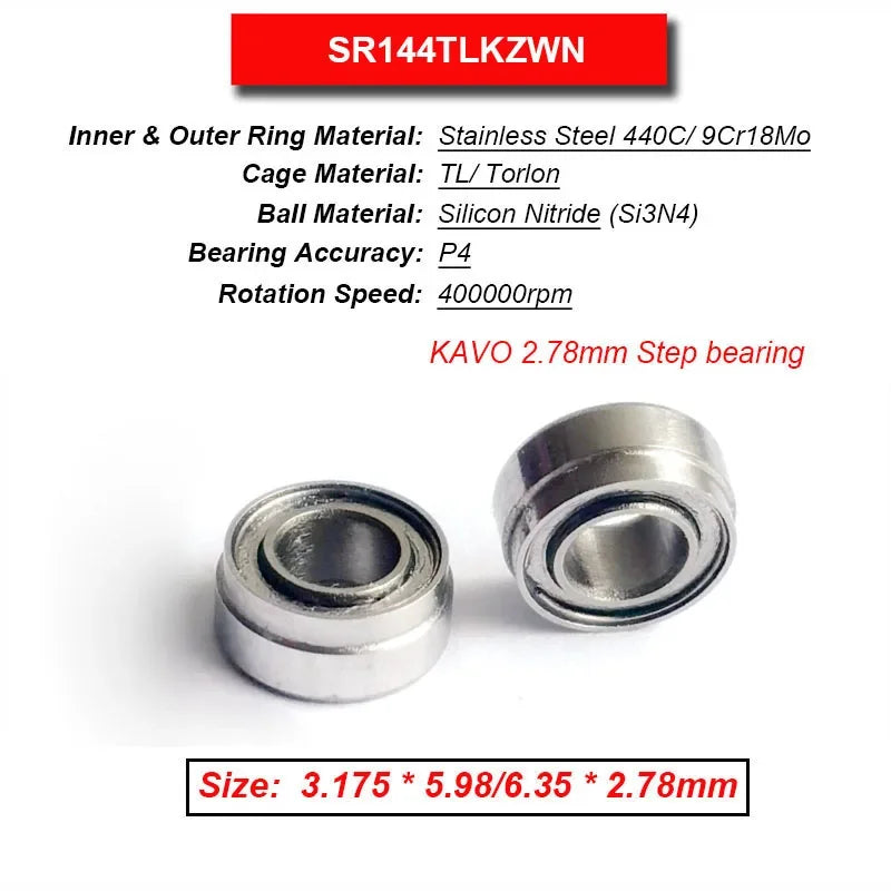 Dentistry Supplies & Equipment High Speed Ceramic Bearing Top Grade (Picture of bearing size 3.175 * 5.98/ 6.35 * 2.78 mm)