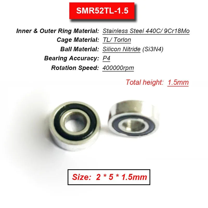 Dentistry Supplies & Equipment High Speed Ceramic Bearing Top Grade (Picture of bearing size 2.0 * 5.0 * 1.5 mm)