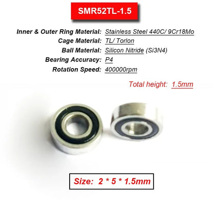 Dentistry Supplies & Equipment High Speed Ceramic Bearing Top Grade (Picture of bearing size 2.0 * 5.0 * 1.5 mm)