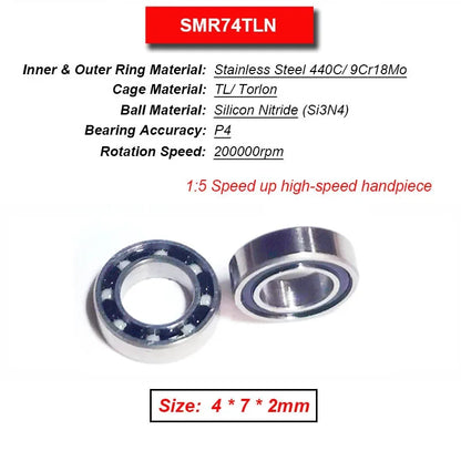 Dentistry Supplies & Equipment High Speed Ceramic Bearing Top Grade (Picture of bearing size 4.0 * 7.0 * 2.0 mm)