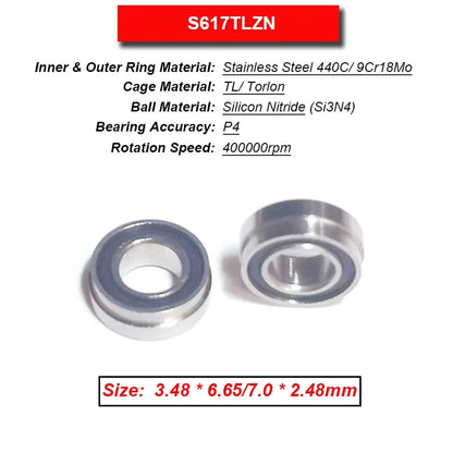 Dentistry Supplies & Equipment High Speed Ceramic Bearing Top Grade (Picture of bearing size 3.48 * 6.65/7.0 * 2.48 mm)
