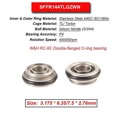 Dentistry Supplies & Equipment High Speed Ceramic Bearing Top Grade (Picture of bearing size 3.175 * 6.35/7.5 * 2.78 mm)