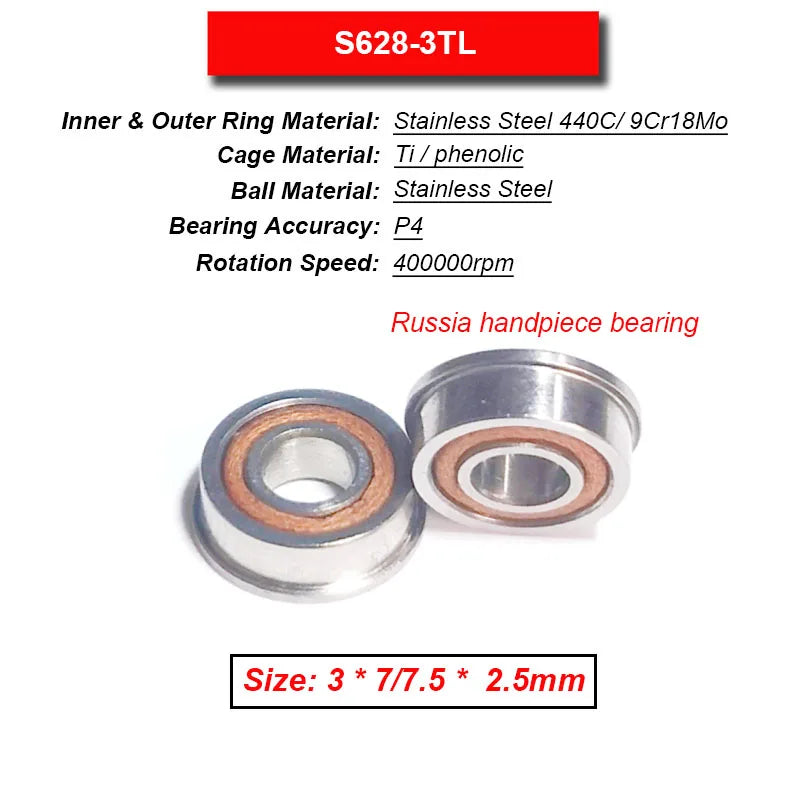 Dentistry Supplies & Equipment High Speed Ceramic Bearing Top Grade (Picture of bearing size 3.0 * 7/7.5 * 2.5 mm)