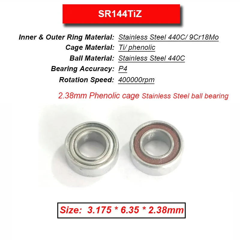 Dentistry Supplies & Equipment High Speed Ceramic Bearing Top Grade (Picture of bearing size 3.175 * 6.35 * 2.38 mm)