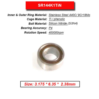 Dentistry Supplies & Equipment High Speed Ceramic Bearing Top Grade (Picture of bearing size 3.175 * 6.35 * 2.38 mm)