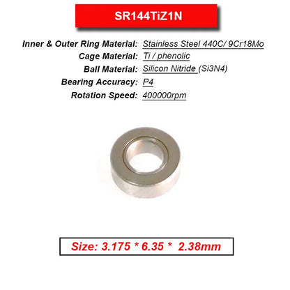 Dentistry Supplies & Equipment High Speed Ceramic Bearing Top Grade (Picture of bearing size 3.175 * 6.35 * 2.38 mm)