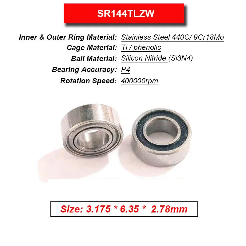 Dentistry Supplies & Equipment High Speed Ceramic Bearing Top Grade (Picture of bearing size 3.175 * 6.35 * 2.78 mm)