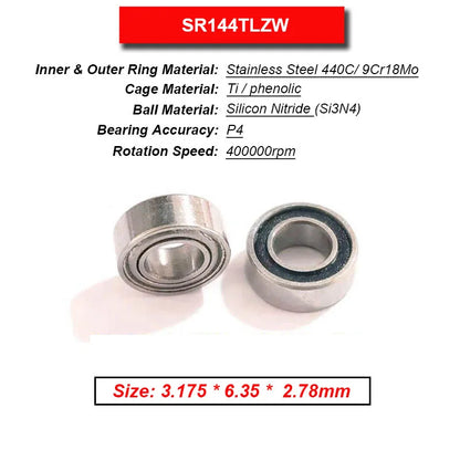Dentistry Supplies & Equipment High Speed Ceramic Bearing Top Grade (Picture of bearing size 3.175 * 6.35 * 2.78 mm)