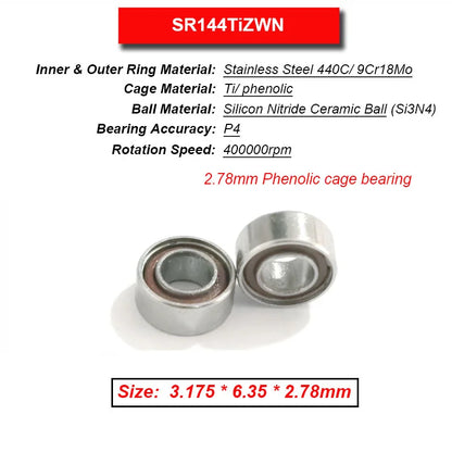 Dentistry Supplies & Equipment High Speed Ceramic Bearing Top Grade (Picture of bearing size 3.175 * 6.35 * 2.78 mm)