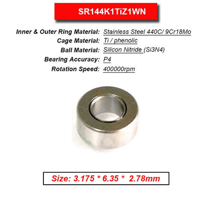 Dentistry Supplies & Equipment High Speed Ceramic Bearing Top Grade (Picture of bearing size 3.175 * 6.35 * 2.78 mm)