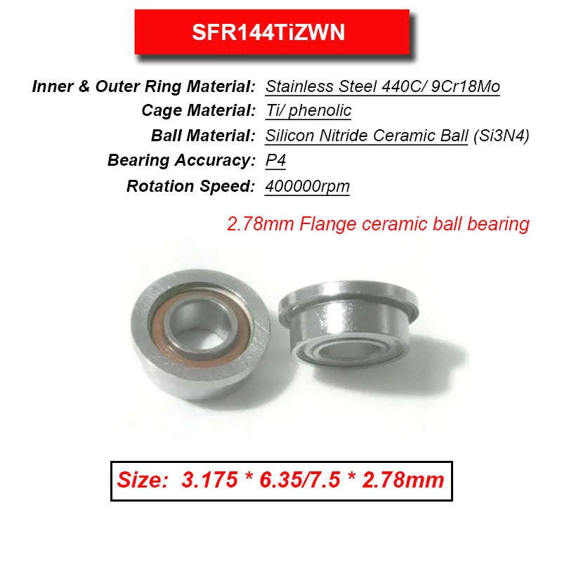 Dentistry Supplies & Equipment High Speed Ceramic Bearing Top Grade (Picture of bearing size 3.175 * 6.35/7.5 * 2.78 mm)
