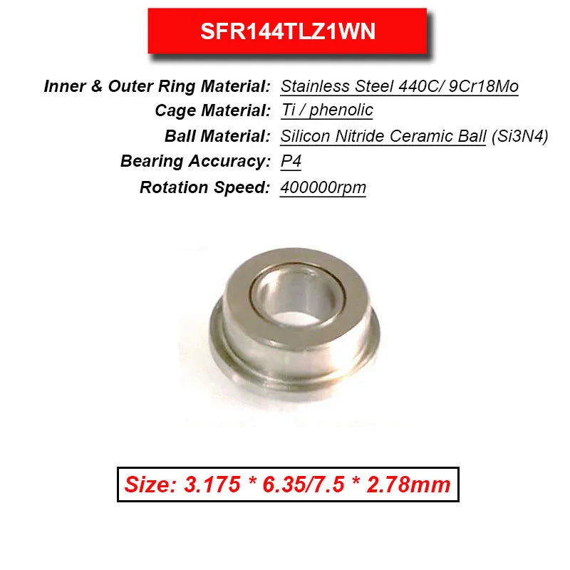 Dentistry Supplies & Equipment High Speed Ceramic Bearing Top Grade (Picture of bearing size 3.175 * 6.35/7.5 * 2.78 mm)