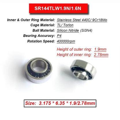 Dentistry Supplies & Equipment High Speed Ceramic Bearing Top Grade (Picture of bearing size 3.175 * 6.35 * 1./2.78 mm)