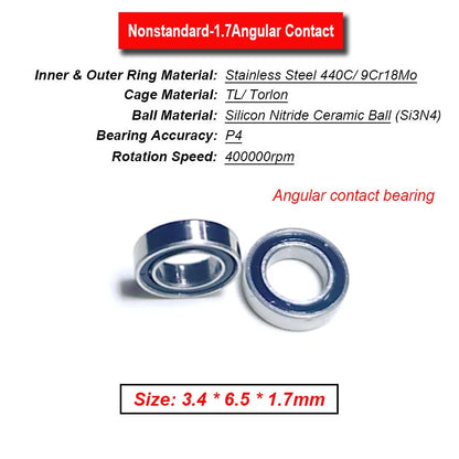 Dentistry Supplies & Equipment High Speed Ceramic Bearing Top Grade (Picture of bearing size 3.4 * 6.5 * 1.7 mm)