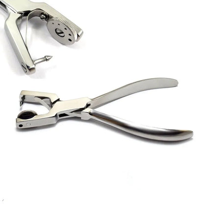 Dentistry Supplies & Equipment Hole Punch Pliers – Easy Handheld Tool for Paper and Leather Picture show two products.