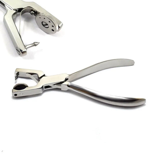 Dentistry Supplies & Equipment Hole Punch Pliers – Easy Handheld Tool for Paper and Leather Picture show two products.