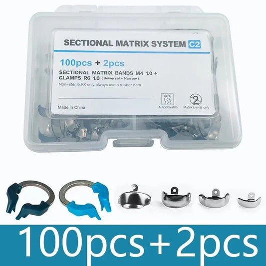 Dentistry Supplies & Equipment Matrix Sectional Contoured Clamps 100 Pieces + 2 Pieces Offers with Box