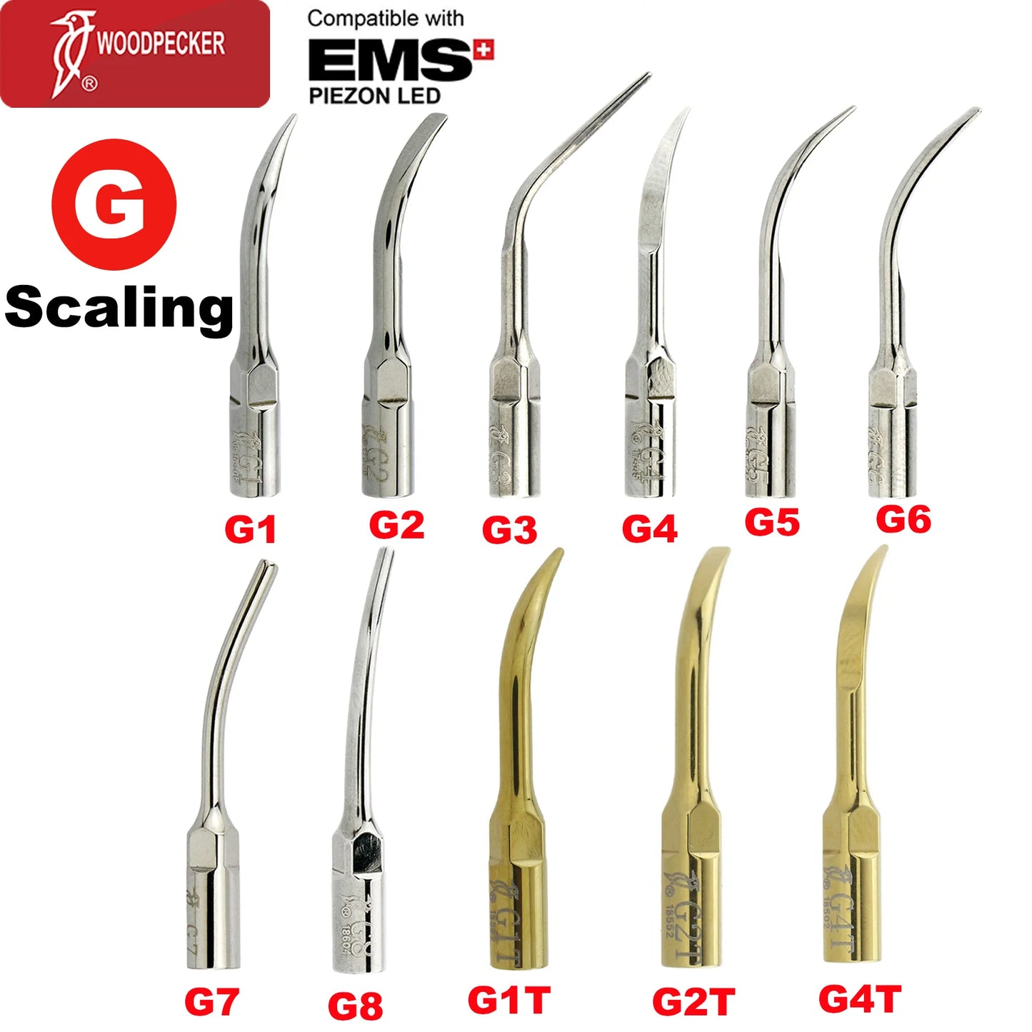 Dentistry Supplies & Equipment Scaler Tips Ultrasonic Tooth Cleaning
(Picture of G series tips)