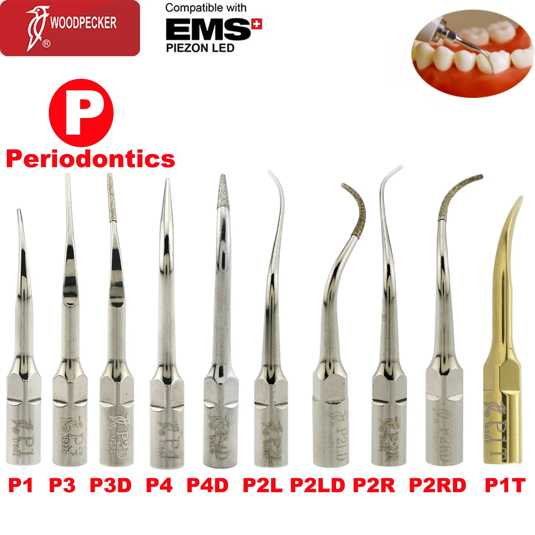 Dentistry Supplies & Equipment Scaler Tips Ultrasonic Tooth Cleaning
(Picture of P series tips)