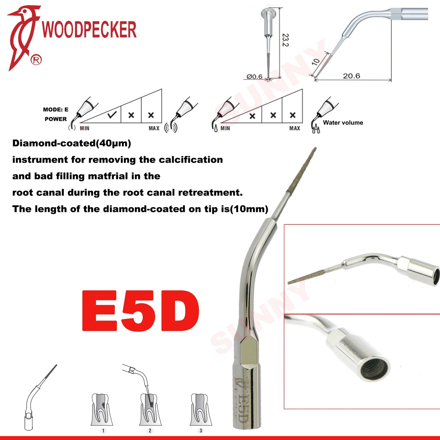 Dentistry Supplies & Equipment Scaler Tips Ultrasonic Tooth Cleaning
(Picture of E5D Piece Offers + sizes and Detail