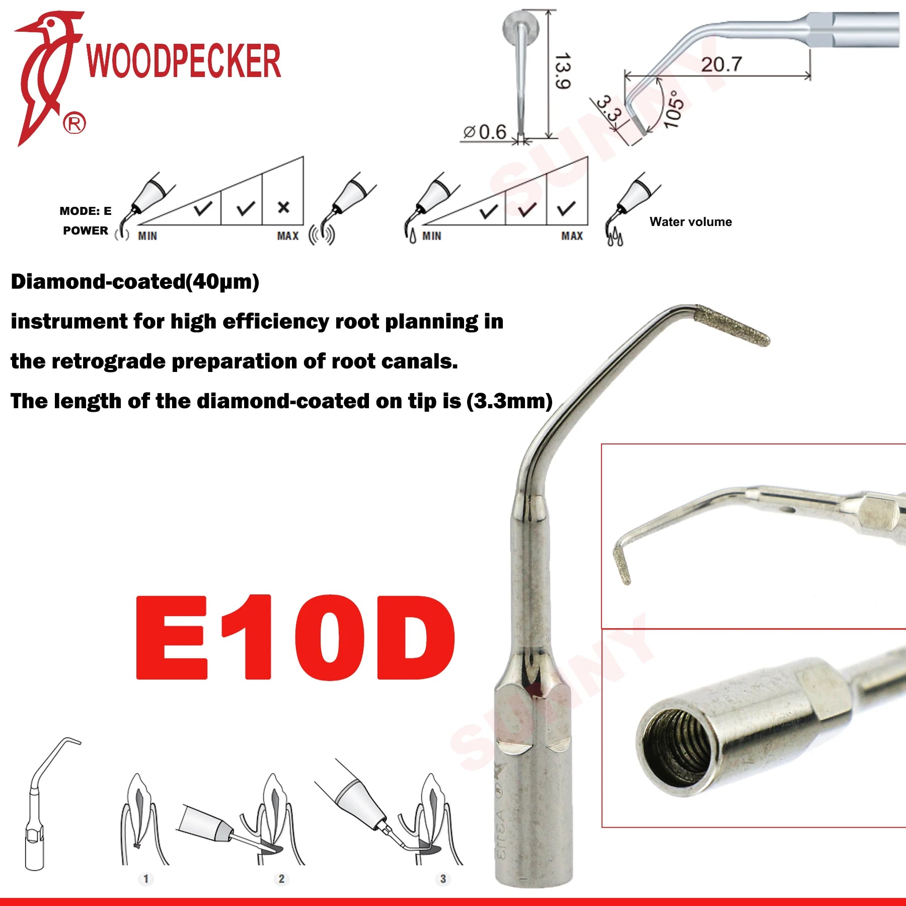 Dentistry Supplies & Equipment Scaler Tips Ultrasonic Tooth Cleaning
(Picture of E10D Piece Offers + sizes and Detail)