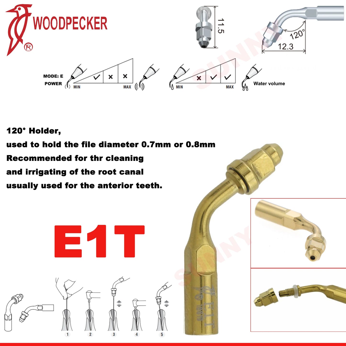 Dentistry Supplies & Equipment Scaler Tips Ultrasonic Tooth Cleaning
(Picture of E1T Piece Offers + sizes and Detail)