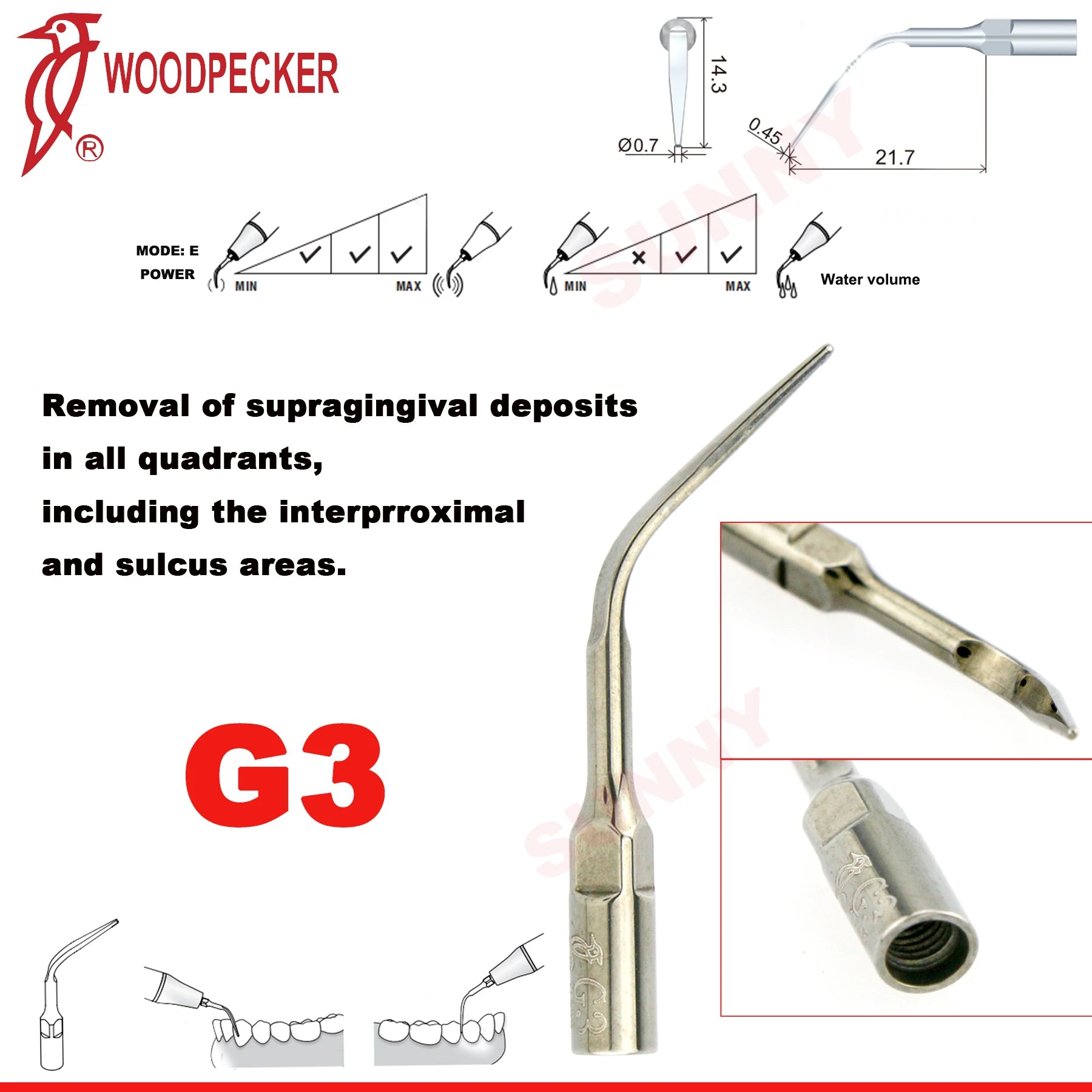 Dentistry Supplies & Equipment Scaler Tips Ultrasonic Tooth Cleaning
(Picture of G3 Piece Offers + sizes and Detail)