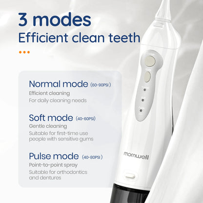 Dentistry Supplies & Equipment Smile Bright: Portable USB Water Teeth Flosser (3 Modes Picture (normal, solf, Pulse)) 