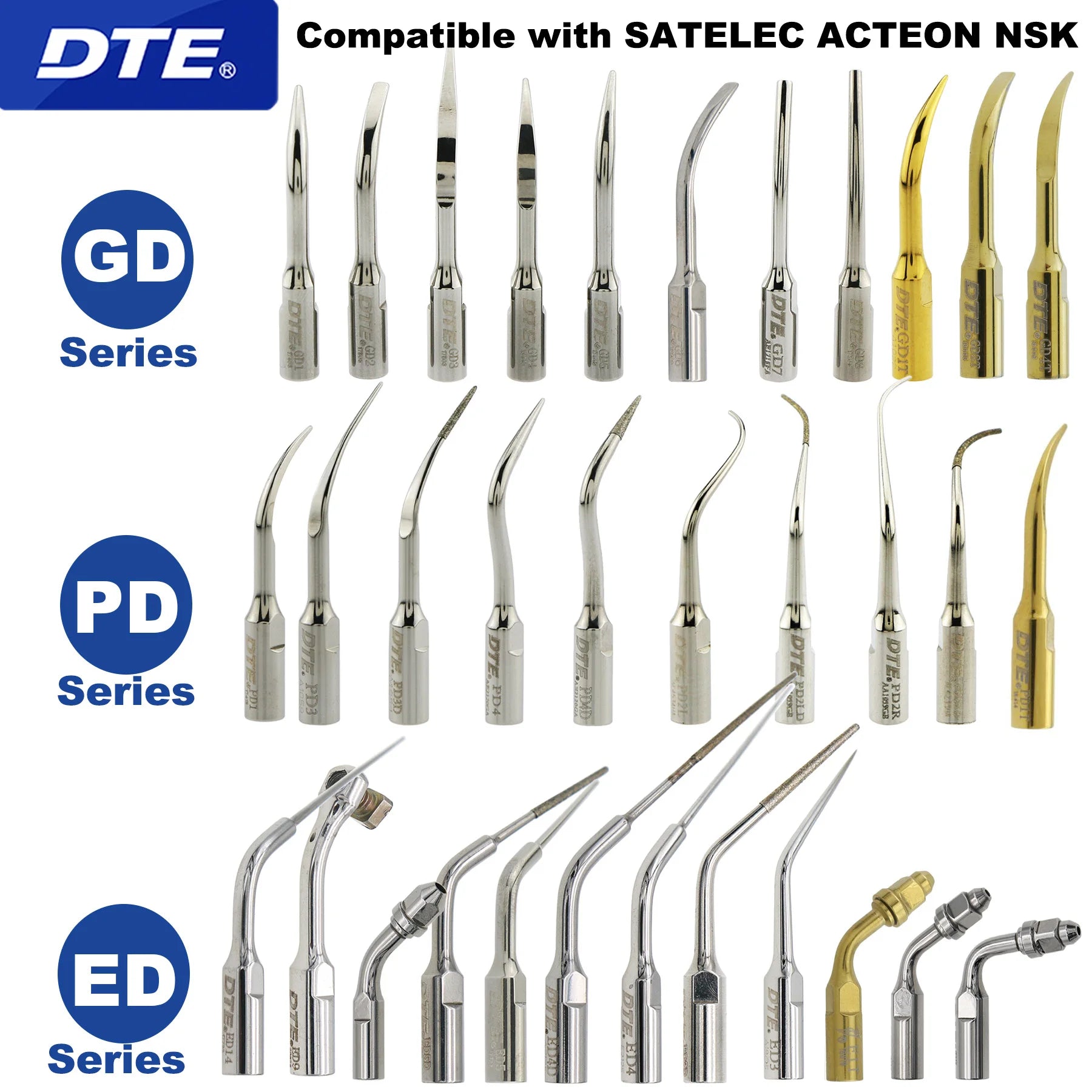 Dentistry Supplies & Equipment Ultrasonic Tooth Cleaning - All Woodpecker DTE Series GD, PD and ED shown on the picture
