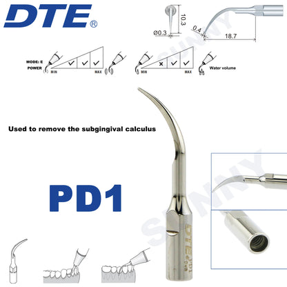 Dentistry Supplies & Equipment Ultrasonic Tooth Cleaning -  (Woodpecker DTE Set PD1 Piece Offers with sizes and details shown on the picture)