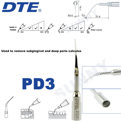 Dentistry Supplies & Equipment Ultrasonic Tooth Cleaning -  (Woodpecker DTE Set PD3 Piece Offers with sizes and details shown on the picture)