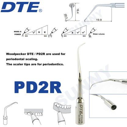 Dentistry Supplies & Equipment Ultrasonic Tooth Cleaning -  (Woodpecker DTE Set PD2R Piece Offers with sizes and details shown on the picture)