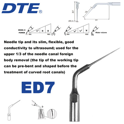Dentistry Supplies & Equipment Ultrasonic Tooth Cleaning -  (Woodpecker DTE Set ED7 Piece Offers with sizes and details shown on the picture)