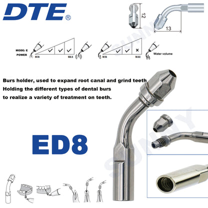 Dentistry Supplies & Equipment Ultrasonic Tooth Cleaning -  (Woodpecker DTE Set ED8 Piece Offers with sizes and details shown on the picture)