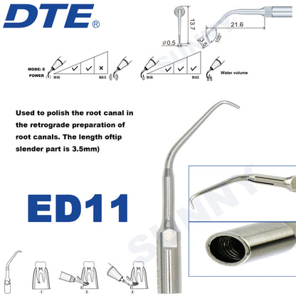 Dentistry Supplies & Equipment Ultrasonic Tooth Cleaning -  (Woodpecker DTE Set ED11 Piece Offers with sizes and details shown on the picture)
