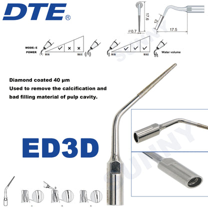 Dentistry Supplies & Equipment Ultrasonic Tooth Cleaning -  (Woodpecker DTE Set ED3D Piece Offers with sizes and details shown on the picture)