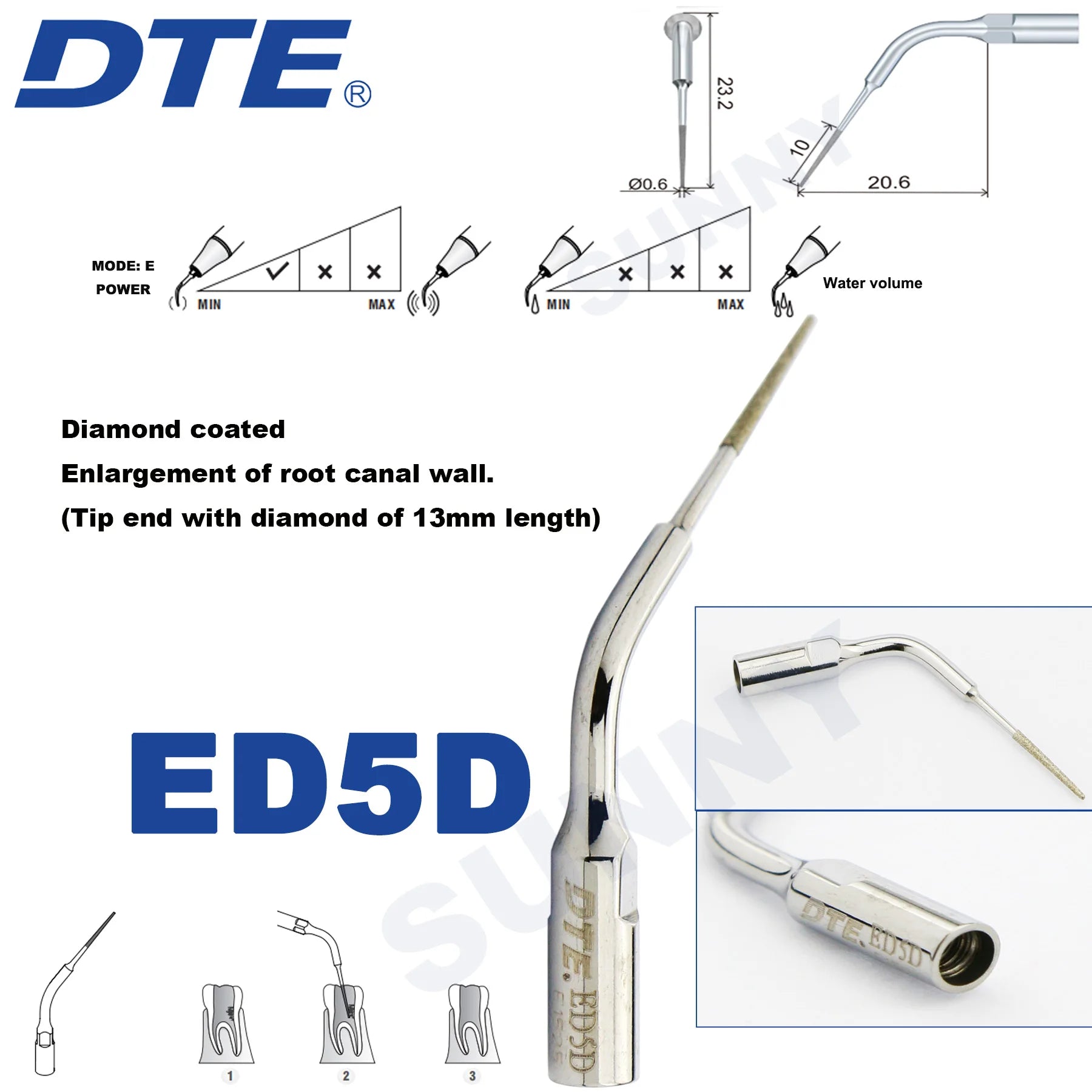 Dentistry Supplies & Equipment Ultrasonic Tooth Cleaning -  (Woodpecker DTE Set ED5D Piece Offers with sizes and details shown on the picture)