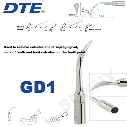 Dentistry Supplies & Equipment Ultrasonic Tooth Cleaning -  (Woodpecker DTE Set GD1 Piece Offers with sizes and details shown on the picture)