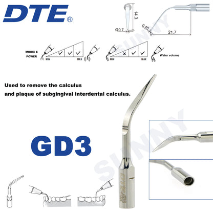Dentistry Supplies & Equipment Ultrasonic Tooth Cleaning -  (Woodpecker DTE Set GD3 Piece Offers with sizes and details shown on the picture)