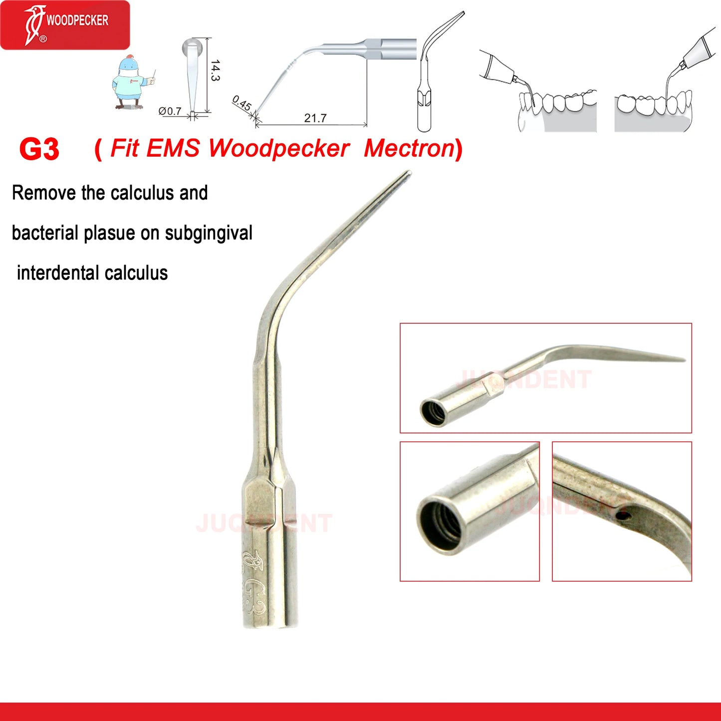 Dentistry Supplies & Equipment Woodpecker Dental Ultrasonic Scaler Build In UDS N2/N3 Scaler Tips (Picture of Scaler Tip Set G3 (Fit EMS Woodpecker Mectron) Offers + details +sizes)