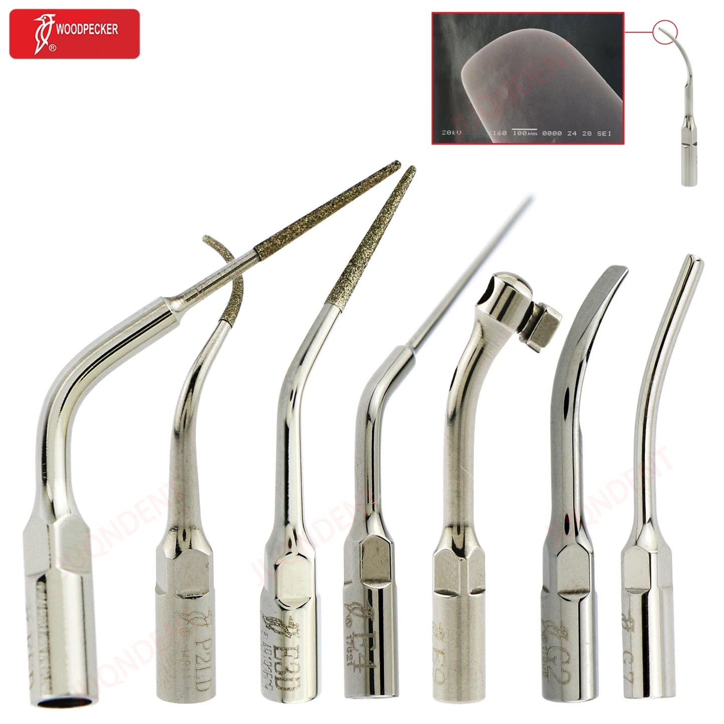 Dentistry Supplies & Equipment Woodpecker Dental Ultrasonic Scaler Build In UDS N2/N3 Scaler Tips (Picture of 7 pieces tips)