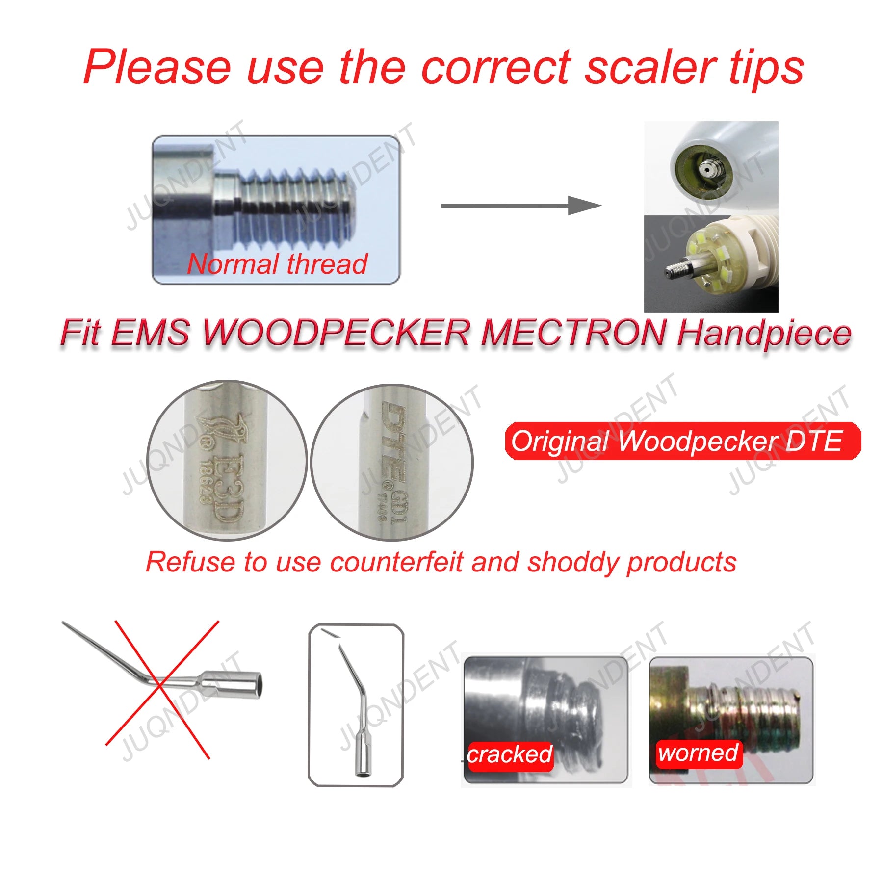 Dentistry Supplies & Equipment Woodpecker Dental Ultrasonic Scaler Build In UDS N2/N3 Scaler Tips (Picture of Please use the correct scaler tips Original Woodpecker DTE)