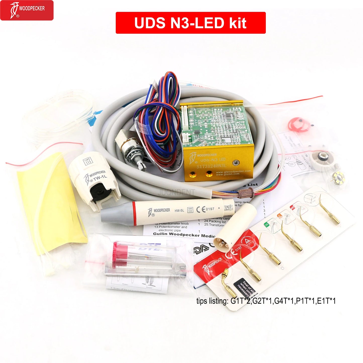 Dentistry Supplies & Equipment Woodpecker Dental Ultrasonic Scaler Build In UDS N2/N3 Scaler Tips (Picture of USD N3 LED kit Offers)