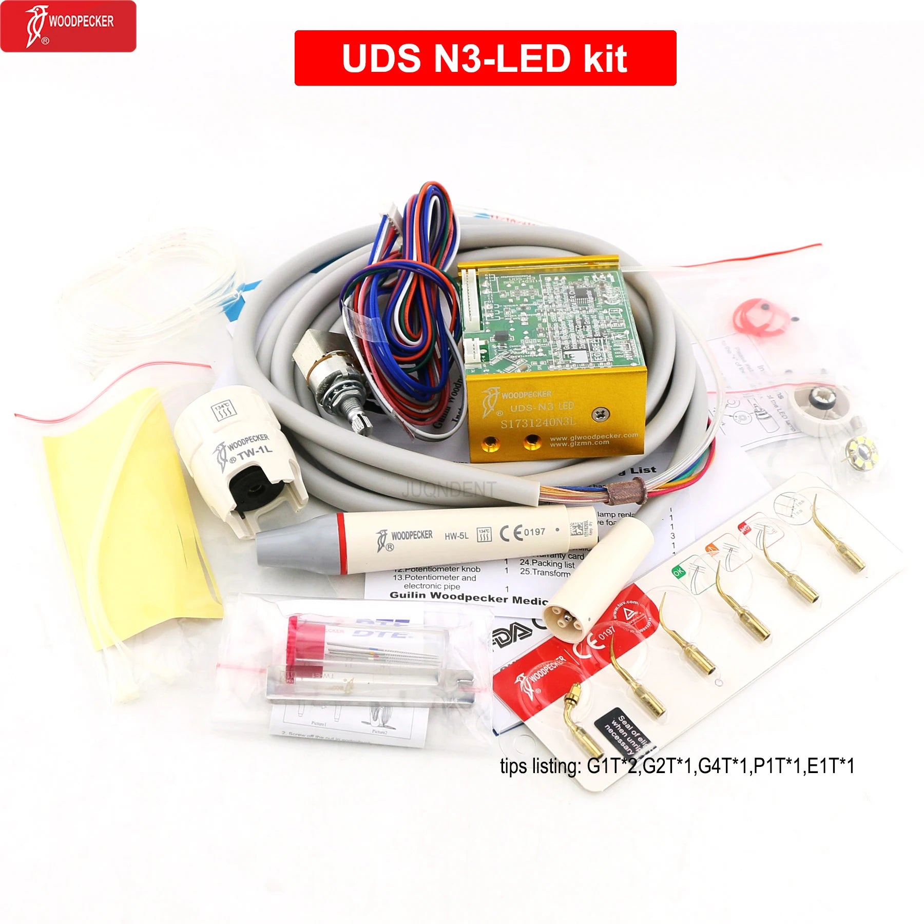 Dentistry Supplies & Equipment Woodpecker Dental Ultrasonic Scaler Build In UDS N2/N3 Scaler Tips (Picture of USD N3 LED kit Offers)