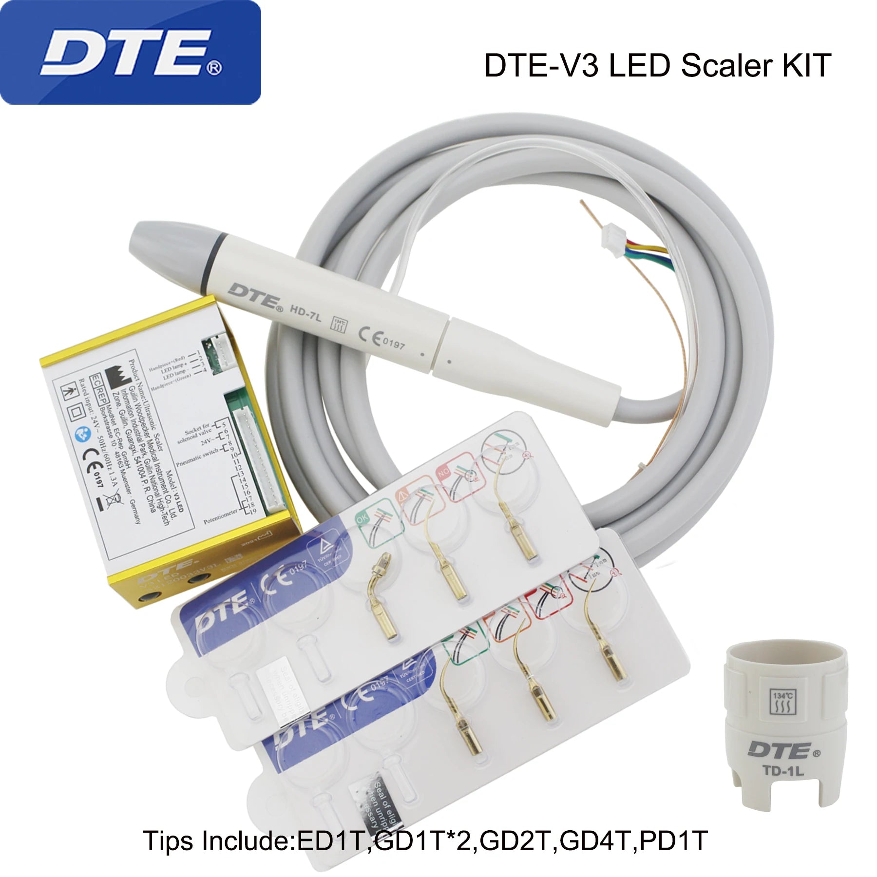 Dentistry Supplies & Equipment Woodpecker DTE Ultrasonic Scaler DTE-V3-LED-KIT 
