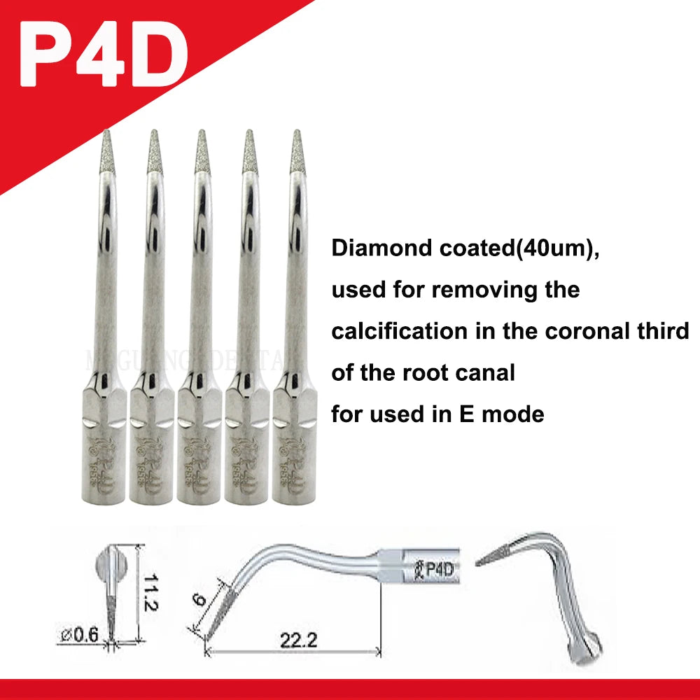Dentistry Supplies & Equipment Woodpecker Ultrasonic Tips Periodontics (P4D set 5 pieces offers with sizes and details)